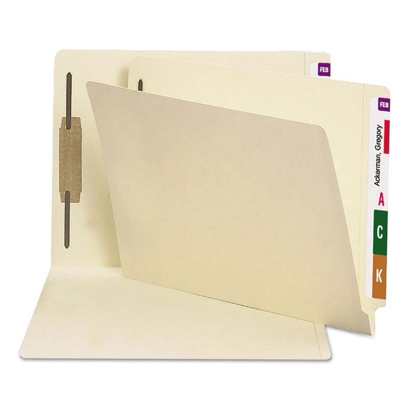 Smead Heavyweight End Tab Fastener File Folder, Shelf-MasterÂ® Reinforced Straight-Cut Tab, 1 Fastener, Letter Size, Manila, 50 per Box (34210) - Image 1
